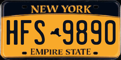 NY license plate HFS9890