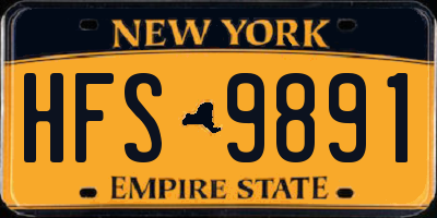 NY license plate HFS9891