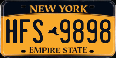 NY license plate HFS9898