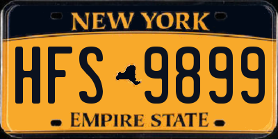 NY license plate HFS9899