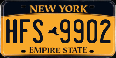 NY license plate HFS9902