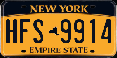 NY license plate HFS9914