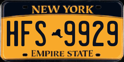 NY license plate HFS9929