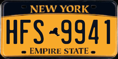 NY license plate HFS9941