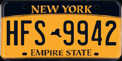 NY license plate HFS9942