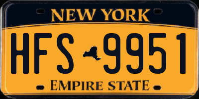 NY license plate HFS9951