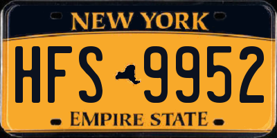 NY license plate HFS9952