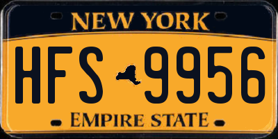 NY license plate HFS9956