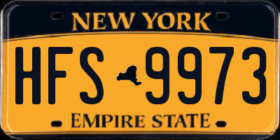 NY license plate HFS9973