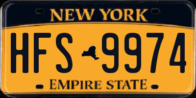 NY license plate HFS9974
