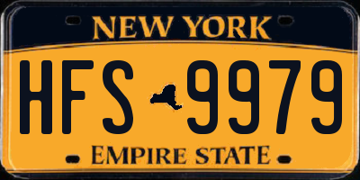 NY license plate HFS9979
