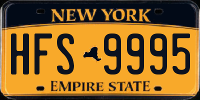 NY license plate HFS9995