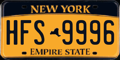 NY license plate HFS9996
