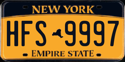 NY license plate HFS9997