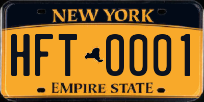 NY license plate HFT0001