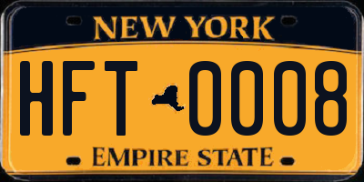 NY license plate HFT0008
