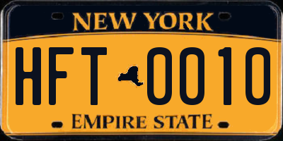 NY license plate HFT0010