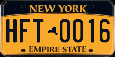 NY license plate HFT0016