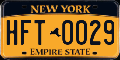 NY license plate HFT0029