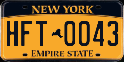 NY license plate HFT0043