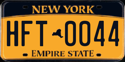 NY license plate HFT0044