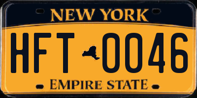 NY license plate HFT0046
