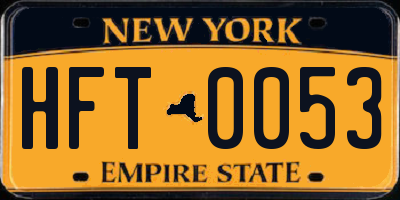 NY license plate HFT0053