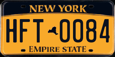 NY license plate HFT0084