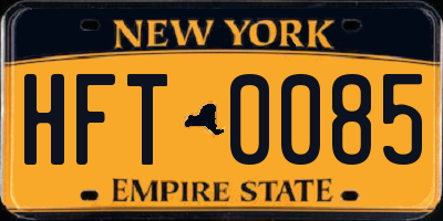 NY license plate HFT0085