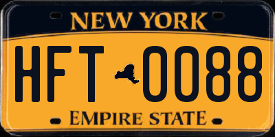 NY license plate HFT0088