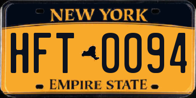 NY license plate HFT0094
