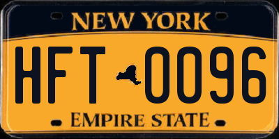 NY license plate HFT0096