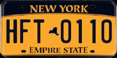 NY license plate HFT0110