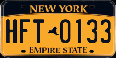 NY license plate HFT0133