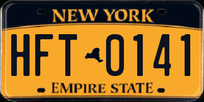 NY license plate HFT0141