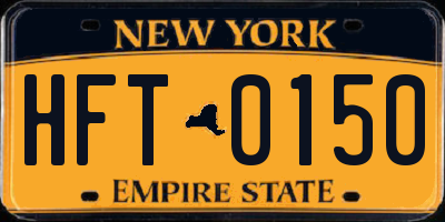 NY license plate HFT0150
