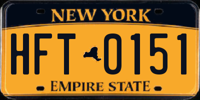NY license plate HFT0151