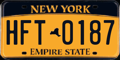 NY license plate HFT0187