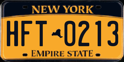 NY license plate HFT0213