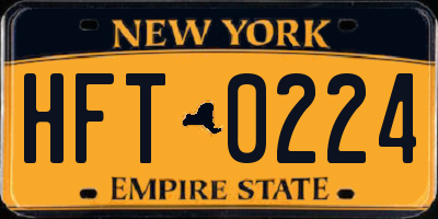NY license plate HFT0224