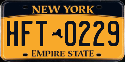 NY license plate HFT0229