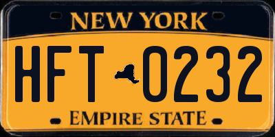 NY license plate HFT0232
