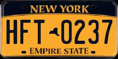 NY license plate HFT0237