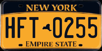 NY license plate HFT0255