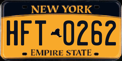 NY license plate HFT0262
