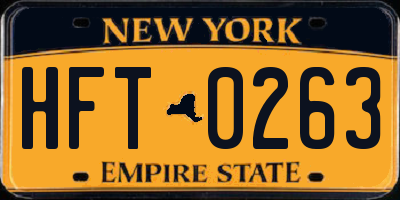 NY license plate HFT0263
