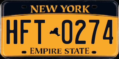 NY license plate HFT0274