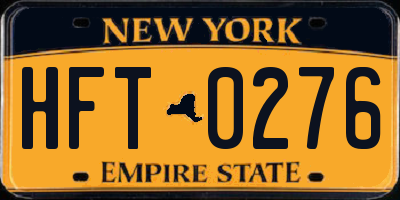 NY license plate HFT0276