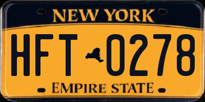 NY license plate HFT0278