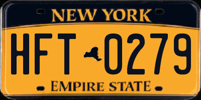 NY license plate HFT0279